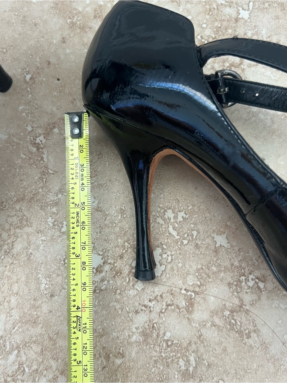 Max Studio Black Patent Mary Jane Heels with Ankle Strap - Picture 5 of 5